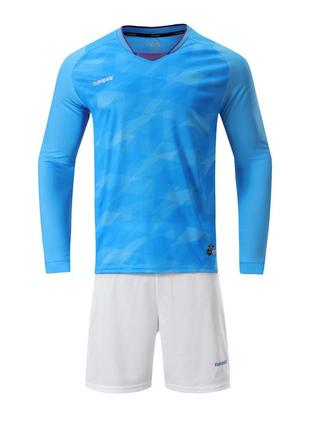 Комплект футбольной формы с длинным рукавом europaw 027w голубо-бело-фиолетовый