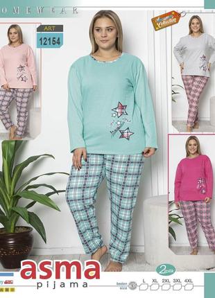 Байковая пижама женская больших размеров разные цвета2 фото