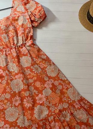 Сукня помаранчева у квітковий принт від f&f8 фото