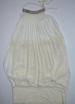 Блуза молочная с красивым горлом