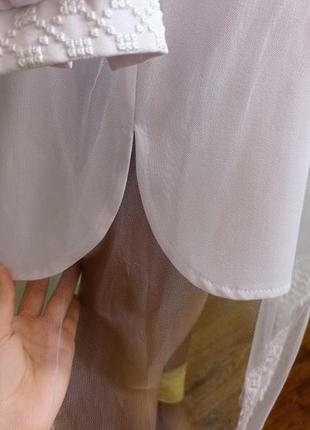 Вышиванка вышитое белое платье с рукавами фонарями свадебное белоснежное9 фото