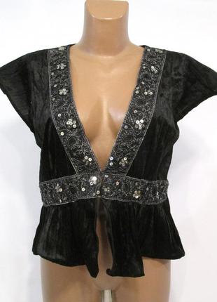 Жилетка kappahi, l (44-46), черная, бархатная, как новая!