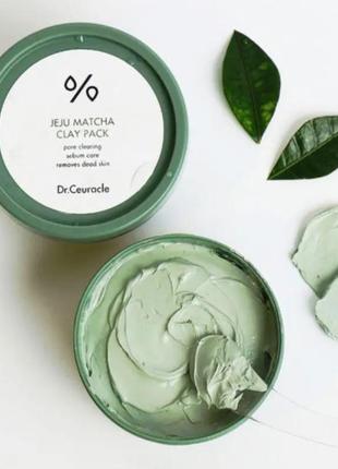 Очищувальна глиняна маска з матча для обличчя dr.ceuracle jeju matcha clay pack, 115 г