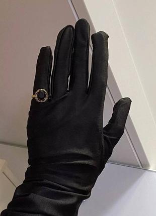 Перчатки чорні рукавички атлас довгі тряпочные2 фото