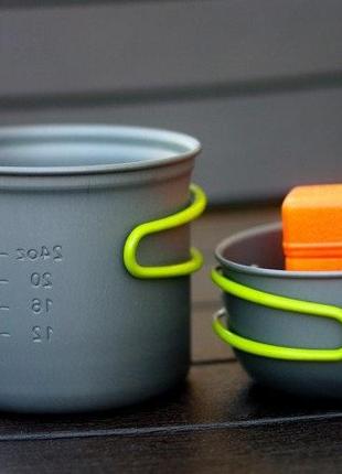 Набір посуду для зсу: казанок (котелок), чашка, пальник газовий +2 фото