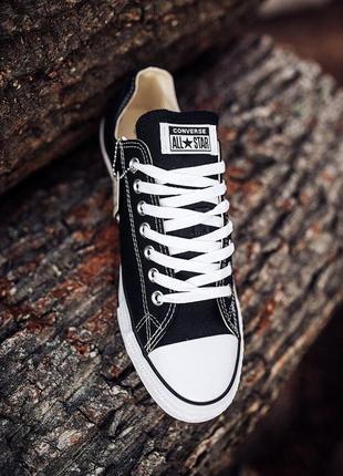 Жіночі кеди  converse low black white black line женские кеды  конверсы