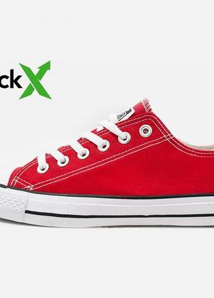 Жіночі кеди  converse low red white black line женские кеды конверсы8 фото