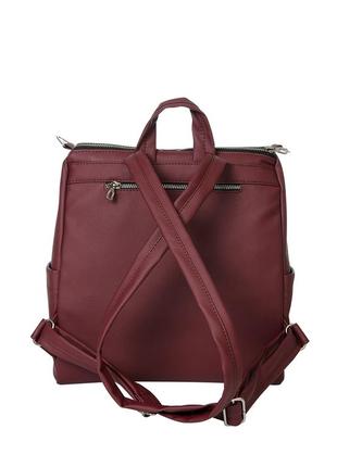 Містка бордова практична жіноча сумка-рюкзак з відділенням під ноутбук3 фото