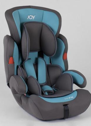 Автокресло универсальное joy nb-4001, с бустером, группа1/2/3, от 9-36 кг, серо-голубое