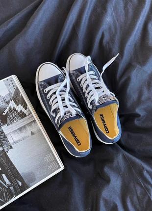 Чоловічі кеди  converse low navy blue

 мужские кеды конверсы4 фото