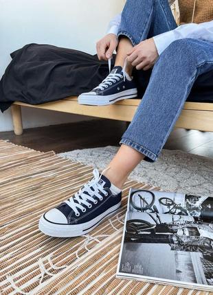 Чоловічі кеди  converse low navy blue

 мужские кеды конверсы2 фото