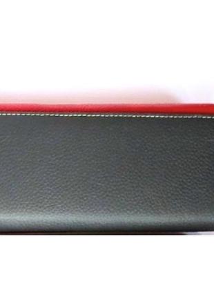 Шкіряний гаманець червоно-сірий на магнітах  canevo2 фото