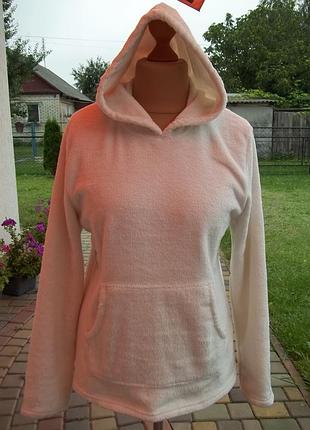 ( 46 / 48 р ) женская флисовая кофта свитер с капюшоном б / у