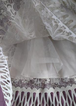 Кружевное ажурное платье цвета молочное (шампани), айвори5 фото