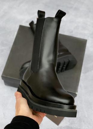 🔥ботинки женские зима кожа bottega veneta boots black4 фото
