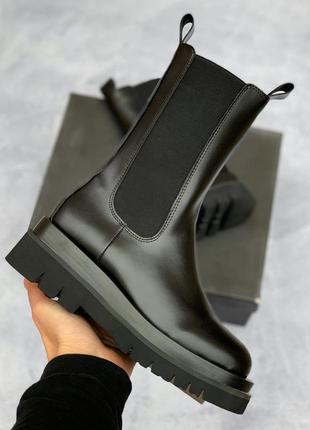 🔥ботинки женские зима кожа bottega veneta boots black3 фото