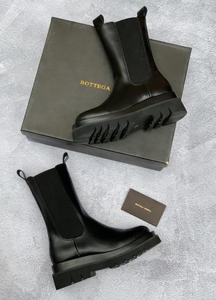 🔥ботинки женские зима кожа bottega veneta boots black1 фото