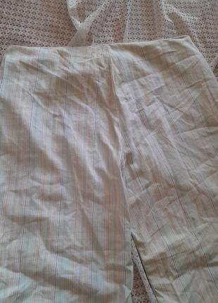 Льняні вкорочені літні штани в смужку george7 фото
