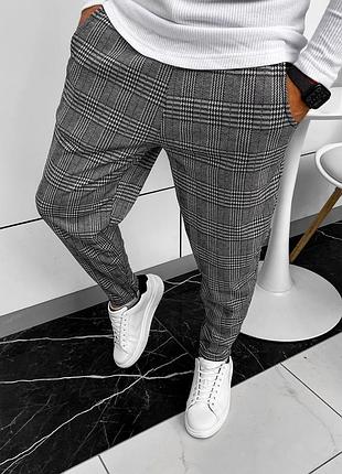 Тёплые штаны на осень-зиму, повседневные мужские штаны-брюки, чёрные штаны с начесом