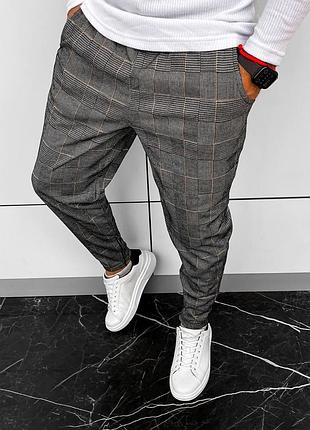 Тёплые штаны на осень-зиму, повседневные мужские штаны-брюки, чёрные штаны с начесом