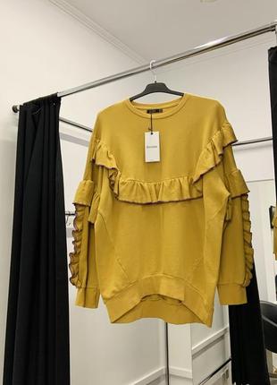 💙💛 натуральна бавовняна толстовка байка оверсайз bershka9 фото