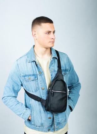 Чоловіча сумка-слінг із натуральної шкіри, сумка через плече sl0162 фото