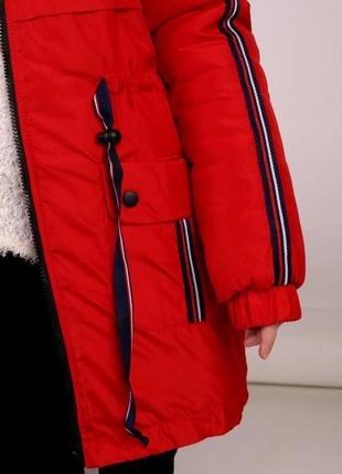 Пальто , куртка , плащ , утеплений для дівчинки підлітковий червоний персиковий  демісезонний осінь9 фото