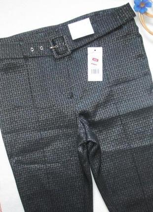 Шикарные жаккардовые стрейчевые брюки скинни с поясом f&f ❣️❇️❣️6 фото