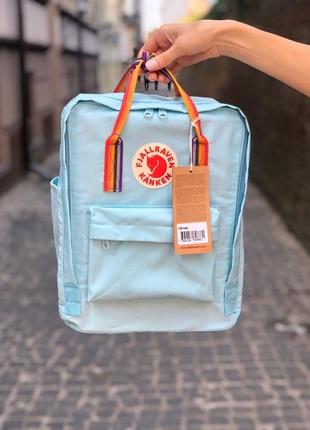 Рюкзак fjallraven kanken classic 16 l sky blue rainbow / наложка bs