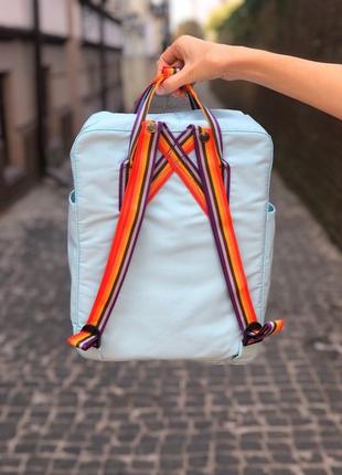 Рюкзак fjallraven kanken classic 16 l sky blue rainbow / наложка bs4 фото