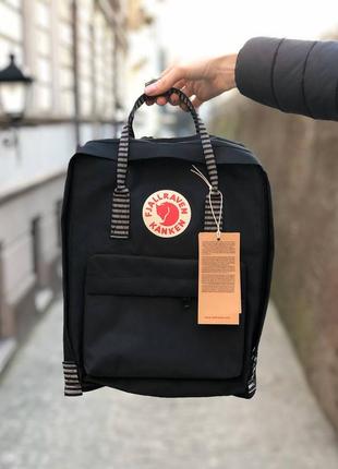 Рюкзак fjallraven kanken classic 16 l black striped / наложка bs