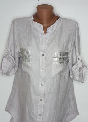 Рубашка лен удлиненная luella.1 фото