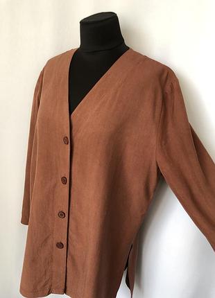 Винтаж шёлк коричневый блузон