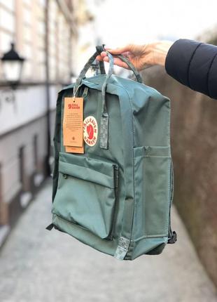 Рюкзак fjallraven kanken classic 16 l frost green-chess pattern   / наложка bs3 фото