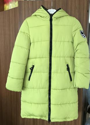 Зимняя тёплая длинная куртка с очками2 фото