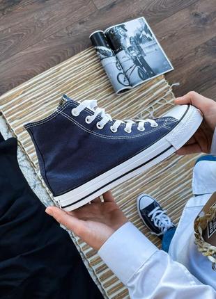 Чоловічі  кеди  converse high navy blue мужские кеды  конверсы3 фото