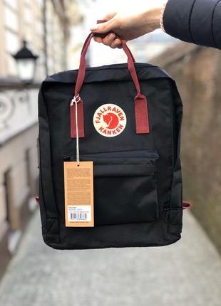 Рюкзак fjallraven kanken classic 16 l black-ox red / наложка bs