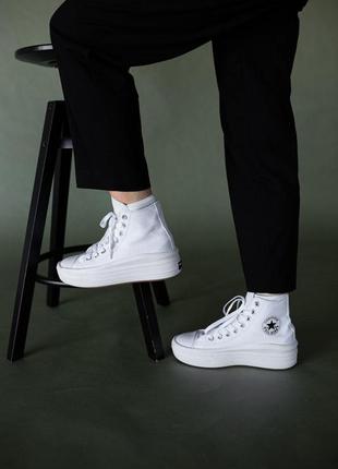 Жіночі  кеди  converse chuck taylor move high white женские кеды конверсы