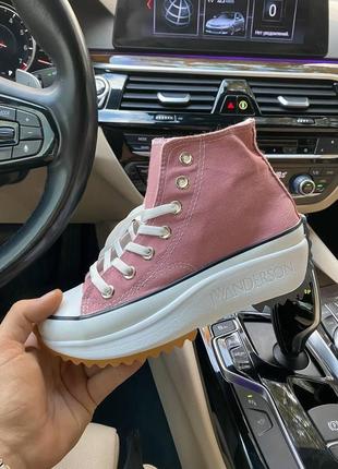 Жіночі кеди  converse run star hike pink женские кеды конверсы