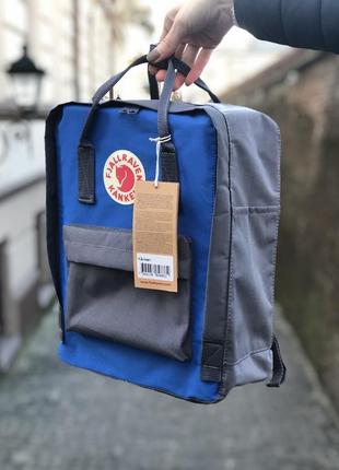 Рюкзак fjallraven kanken classic 16 l blue lake-graphite / наложка bs3 фото