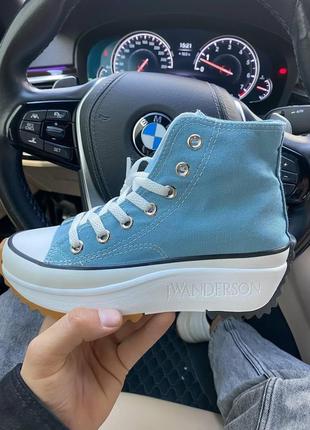 Чоловічі кеди  converse run star hike blue мужские кеды конверсы