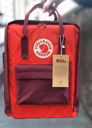 Рюкзак fjallraven kanken classic 16 l  ox  red/ red    / наложка bs