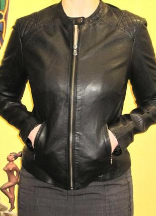 Кожаная куртка французского бренда promod,раз 401 фото