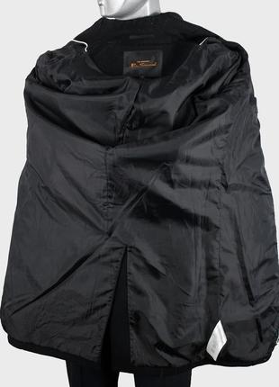 Ben sherman чоловіче люксове двобортне чорне вовняне пальто6 фото