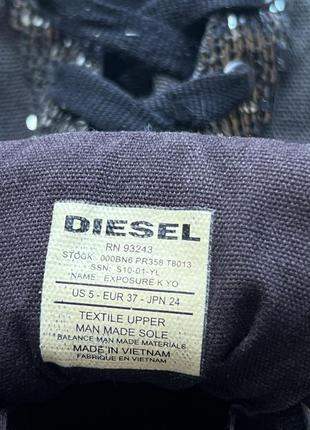 Кеды diesel высокие оригинальные черные со стразами4 фото