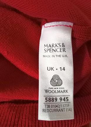 Красный джемпер из высококачественной полированной шерсти,54-56разм,marks&spencer6 фото