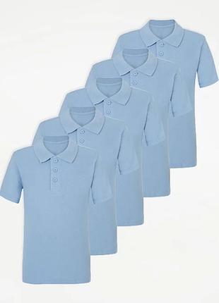 Блакитне поло сорочка для школи з коротким рукавом george
