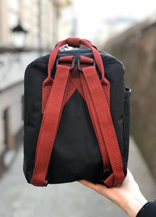 Рюкзак fjallraven kanken mini 7 l black-ox red / наложка bs4 фото