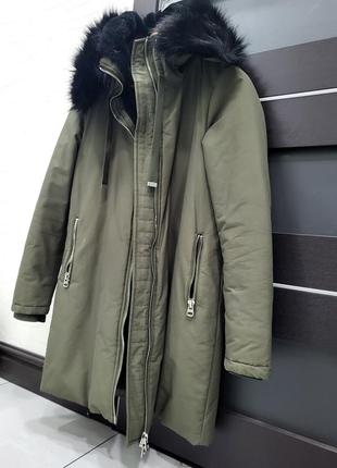 Крутая парка, пальто зимнее zara xs,s,m.