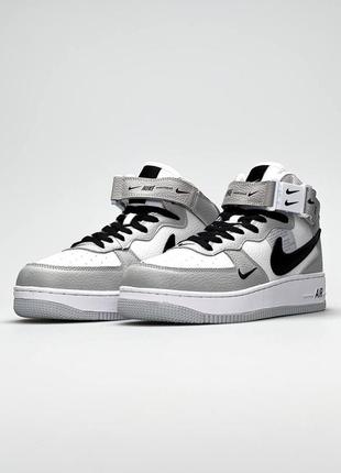 Мужские кроссовки nike air force mid utility gray black#найк
